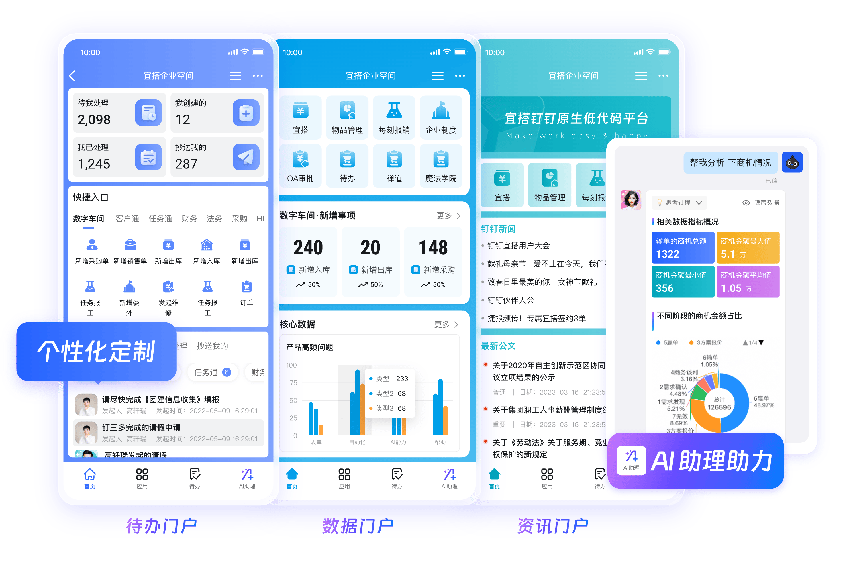 钉钉企业数据协同办公界面